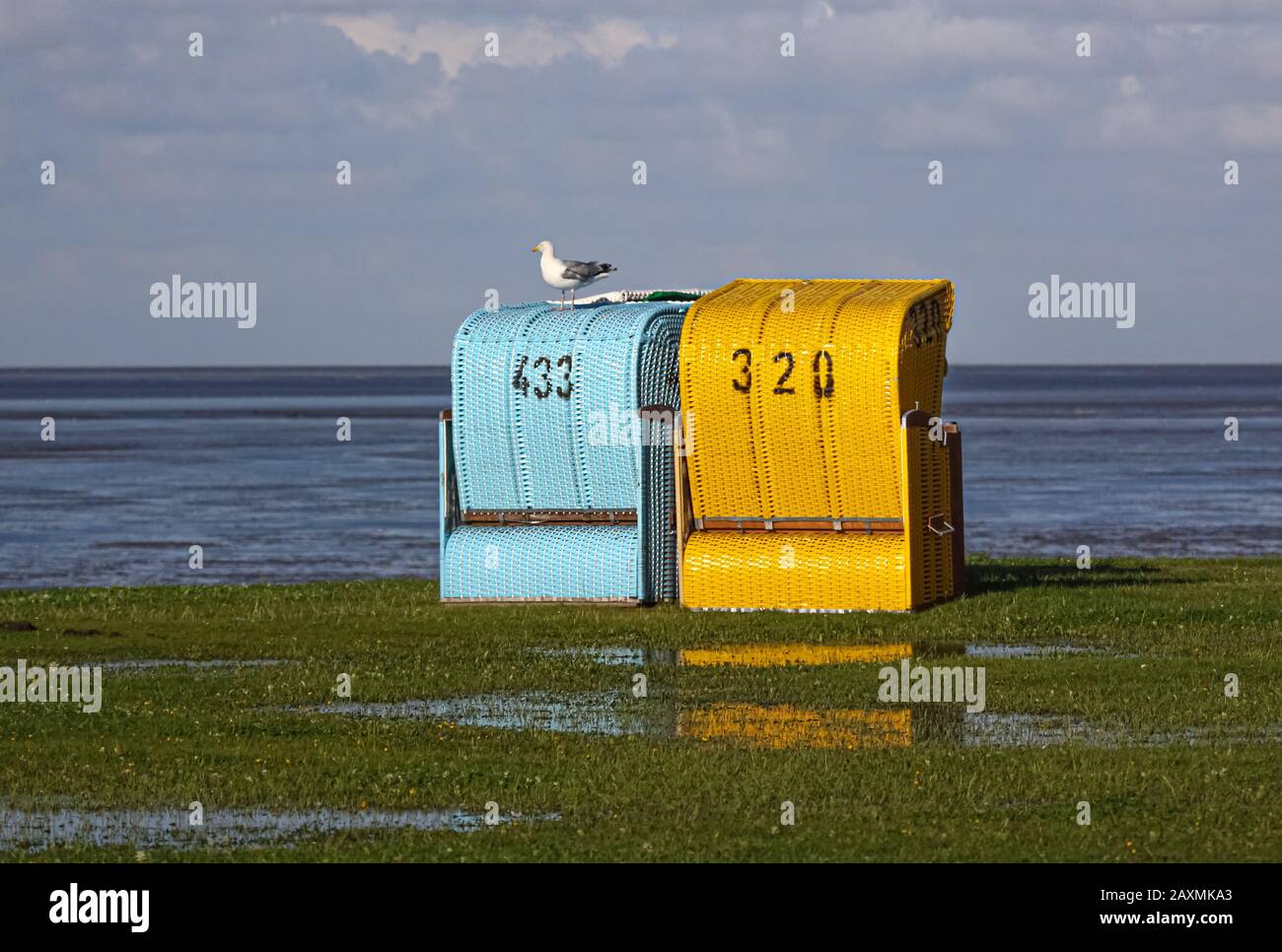 After the rain, the sun comes - the weather changes quickly on the North Sea. Stock Photo