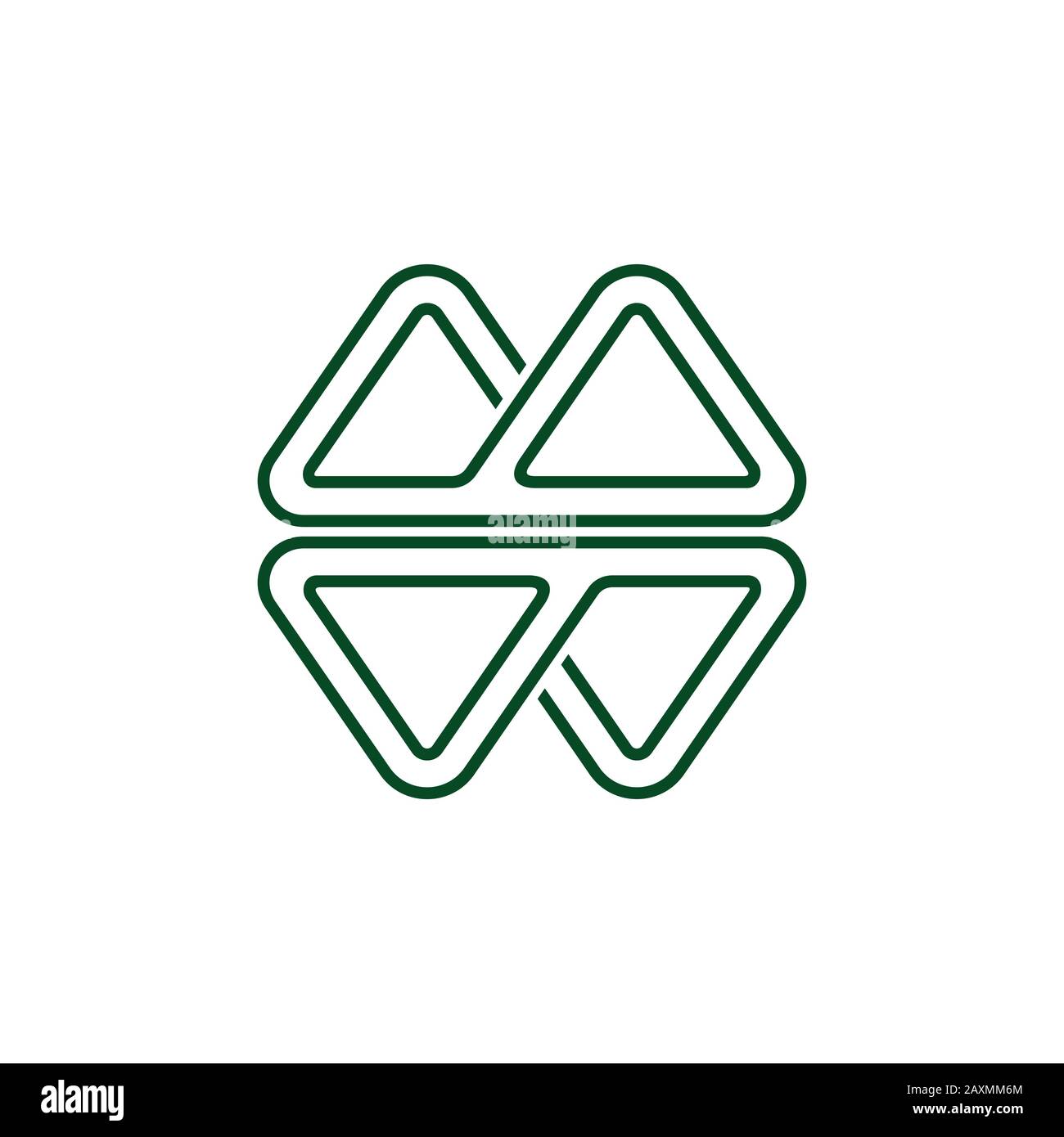 simple letter mw geometric triangle line mountain logo vector Stock Vector