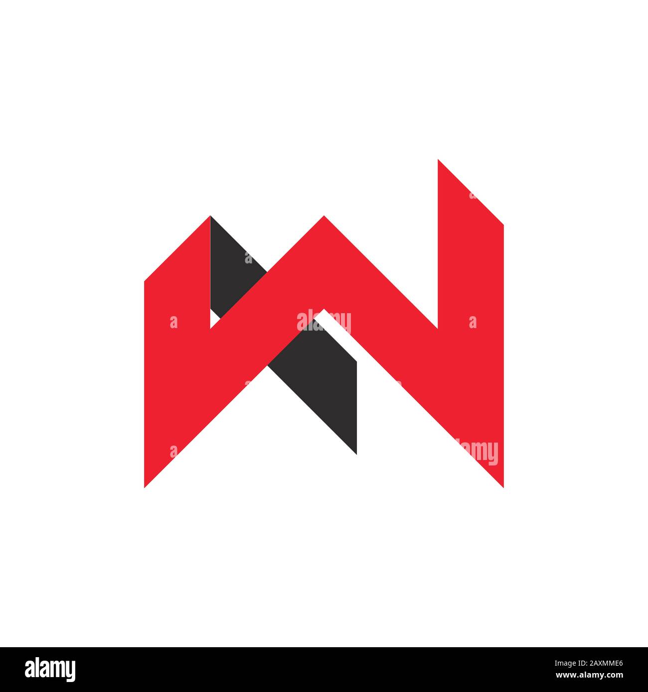letter w simple geometric shadow logo vector Stock Vector Image & Art ...