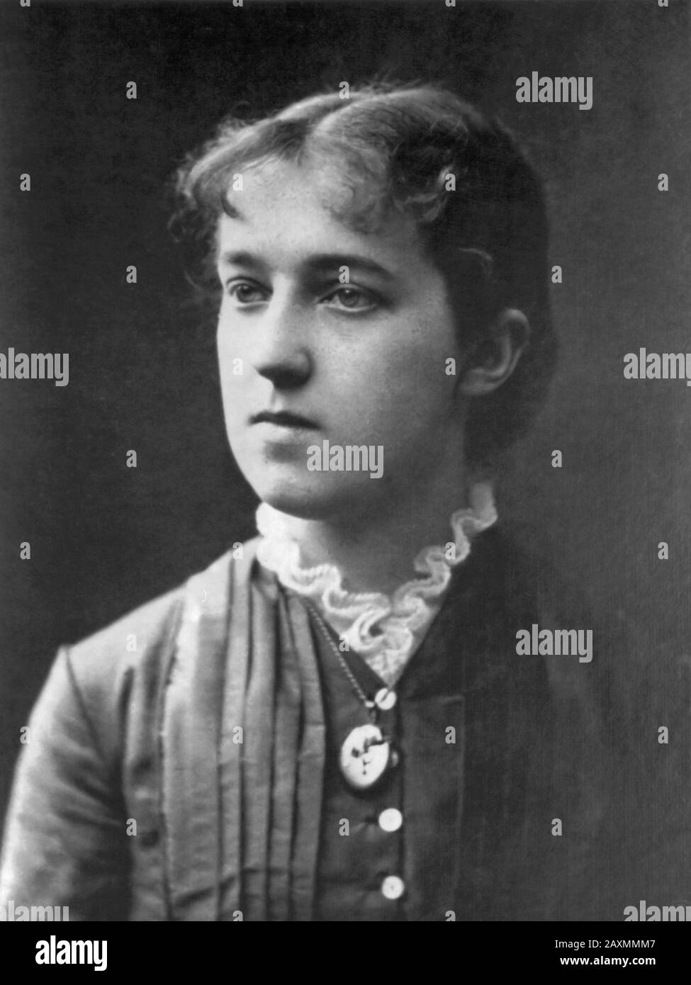 Poetess HÃ © lÃ¨ne Swarthmore (1859-1941) on her 20th birthday. Stock Photo