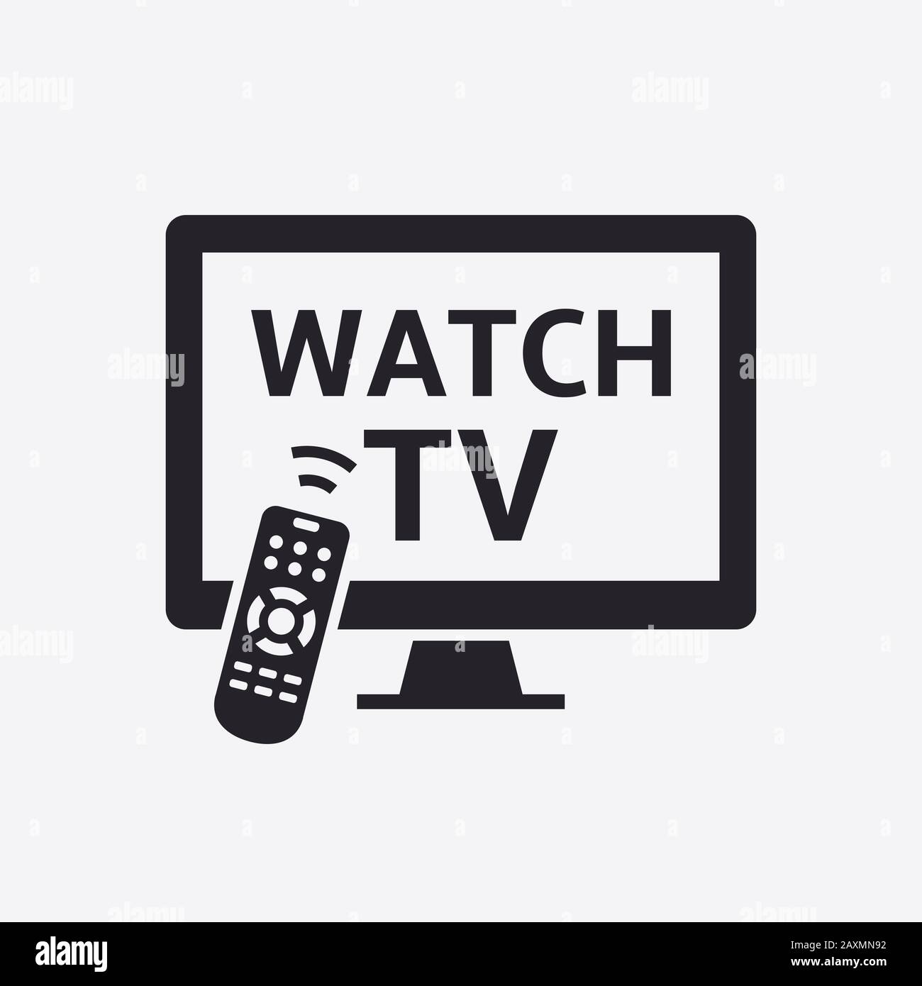 Television with remote control icon Stock Vector