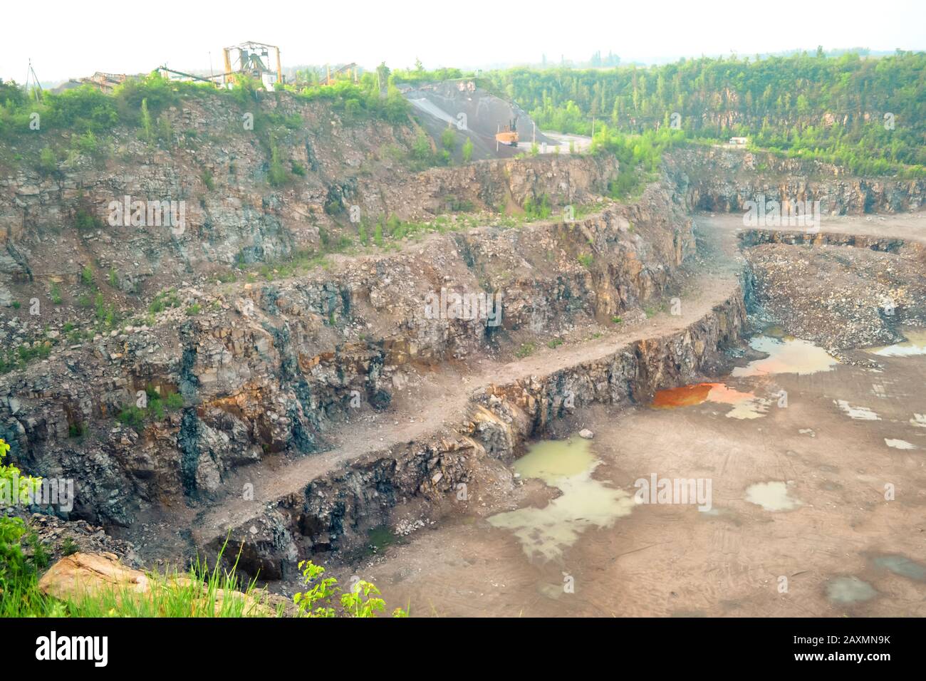 granite mining, Granite quarry panorama with filter Stock Photo Alamy