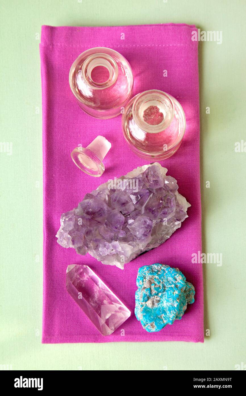 Precious stones, stones, minerals, therapy Stock Photo