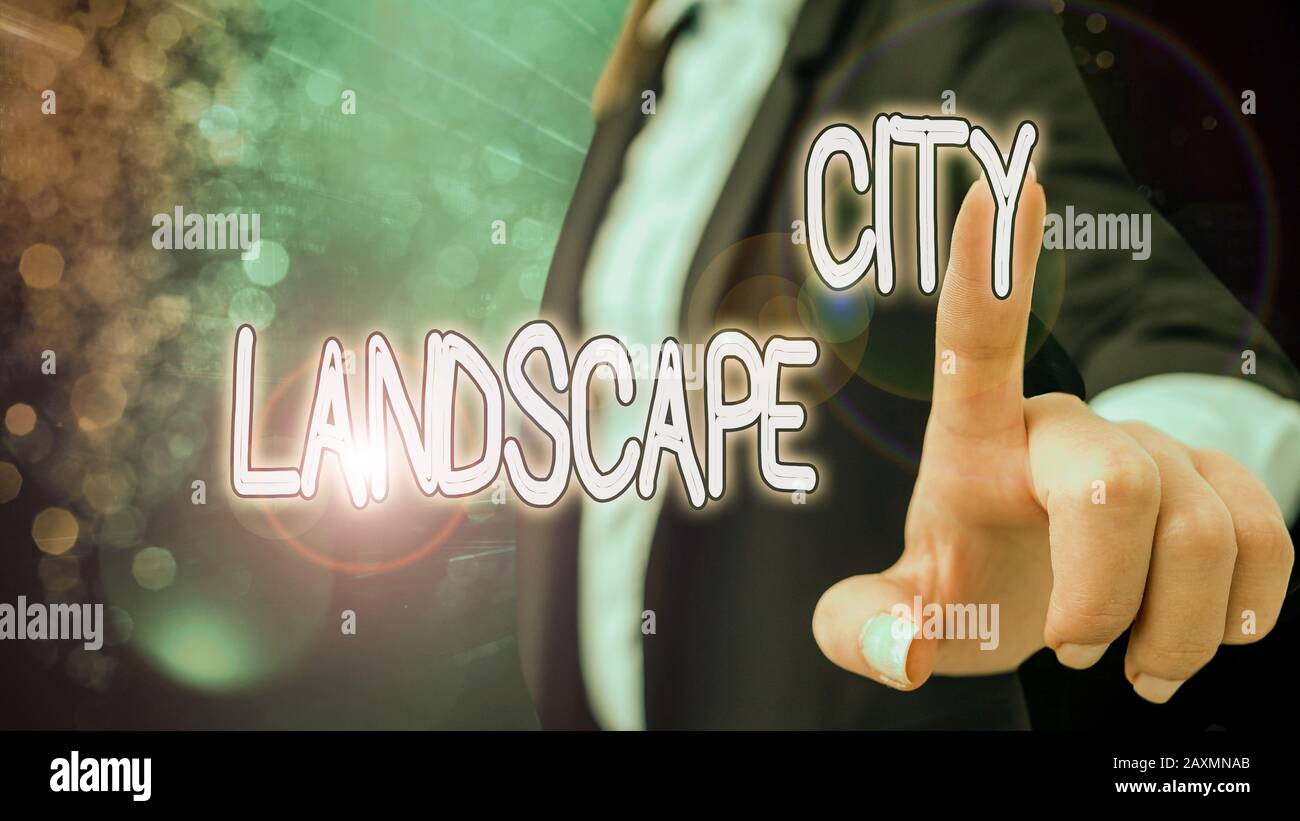 Text sign showing City Landscape. Business photo text photograph of the ...