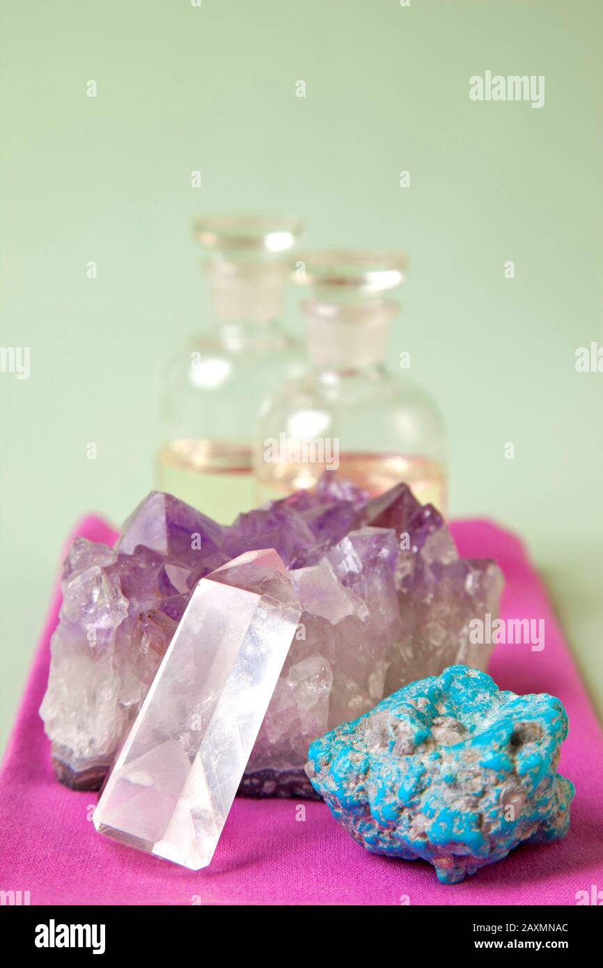 Precious stones, stones, minerals, therapy Stock Photo