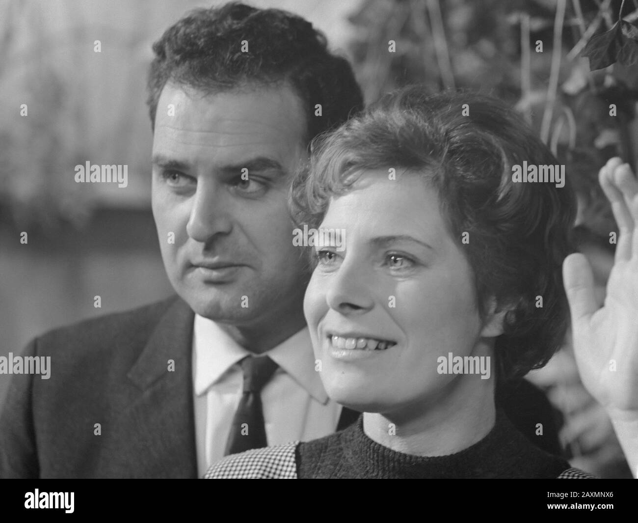 VARA-TV 'Crime in absentia; Egbert van Paridon and Henny Orri March 14, 1962 Stock Photo