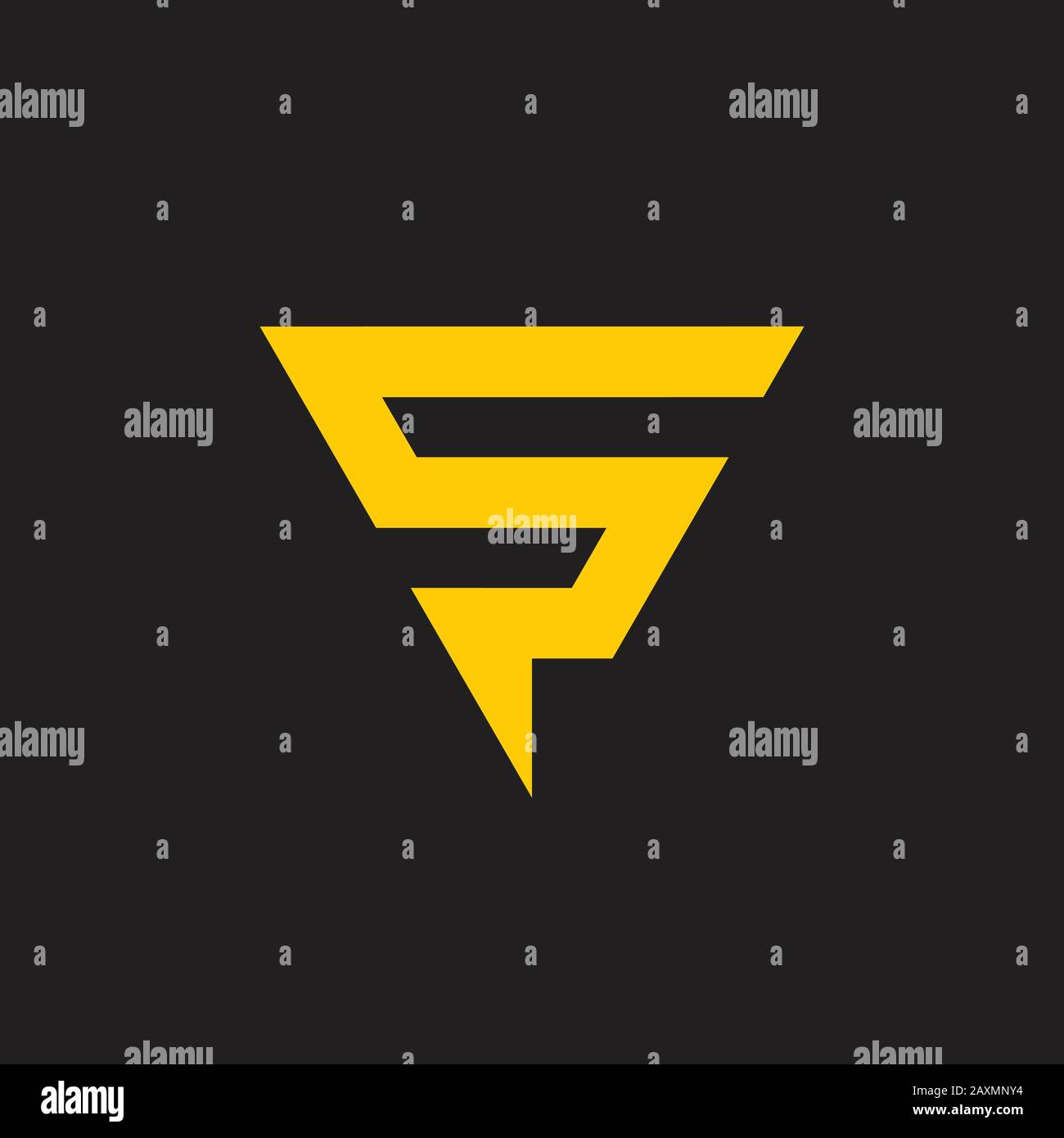 letter s thunder bolt triangle logo vector Stock Vector