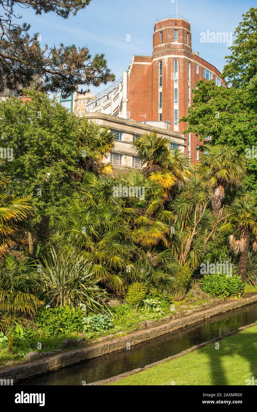 The Lower Gardens leading to the seafront of Bournemouth in Dorset, England, UK. Stock Photo
