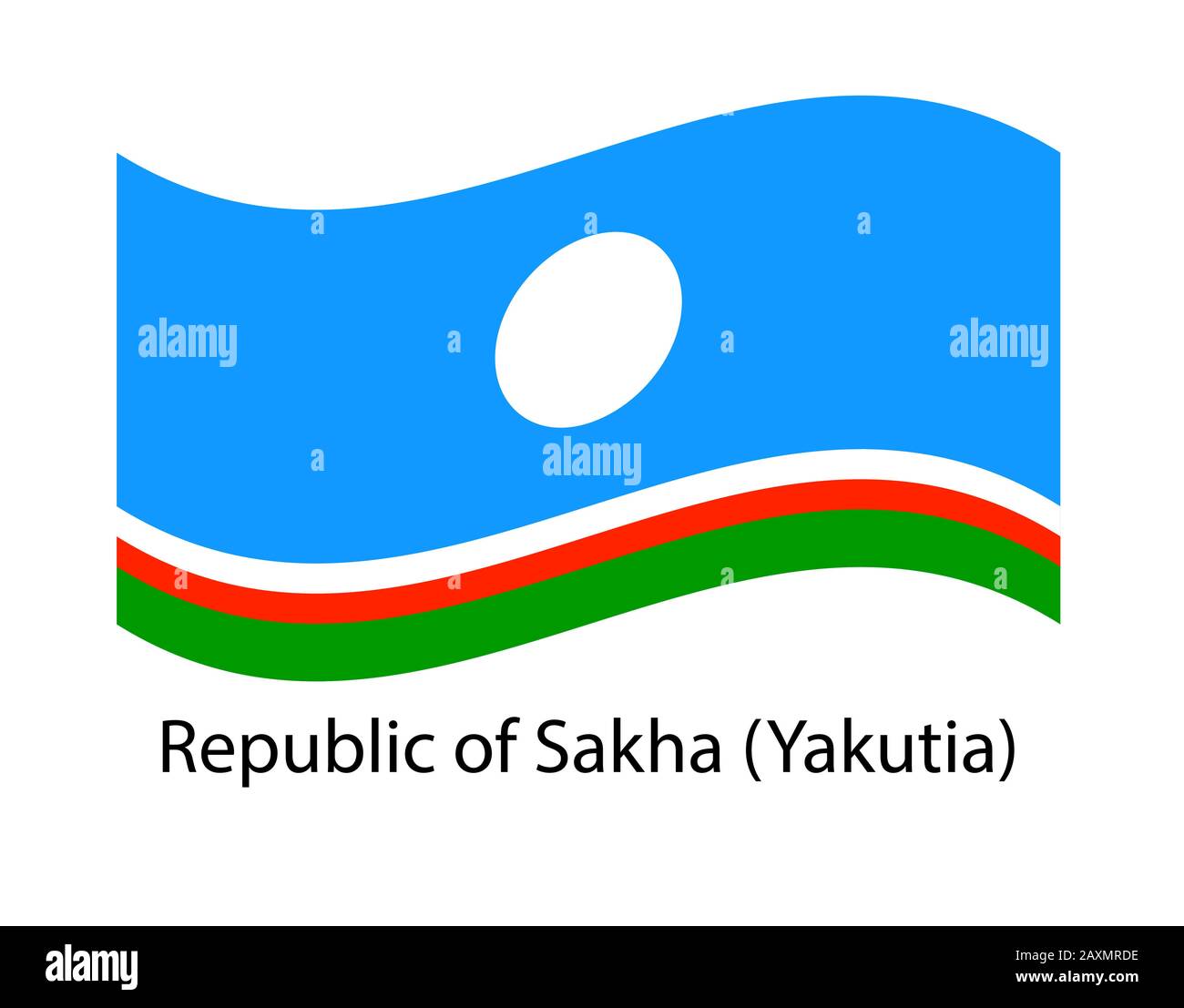 Sakha Republic Flag On The Flagpole Official Colors And Proportion