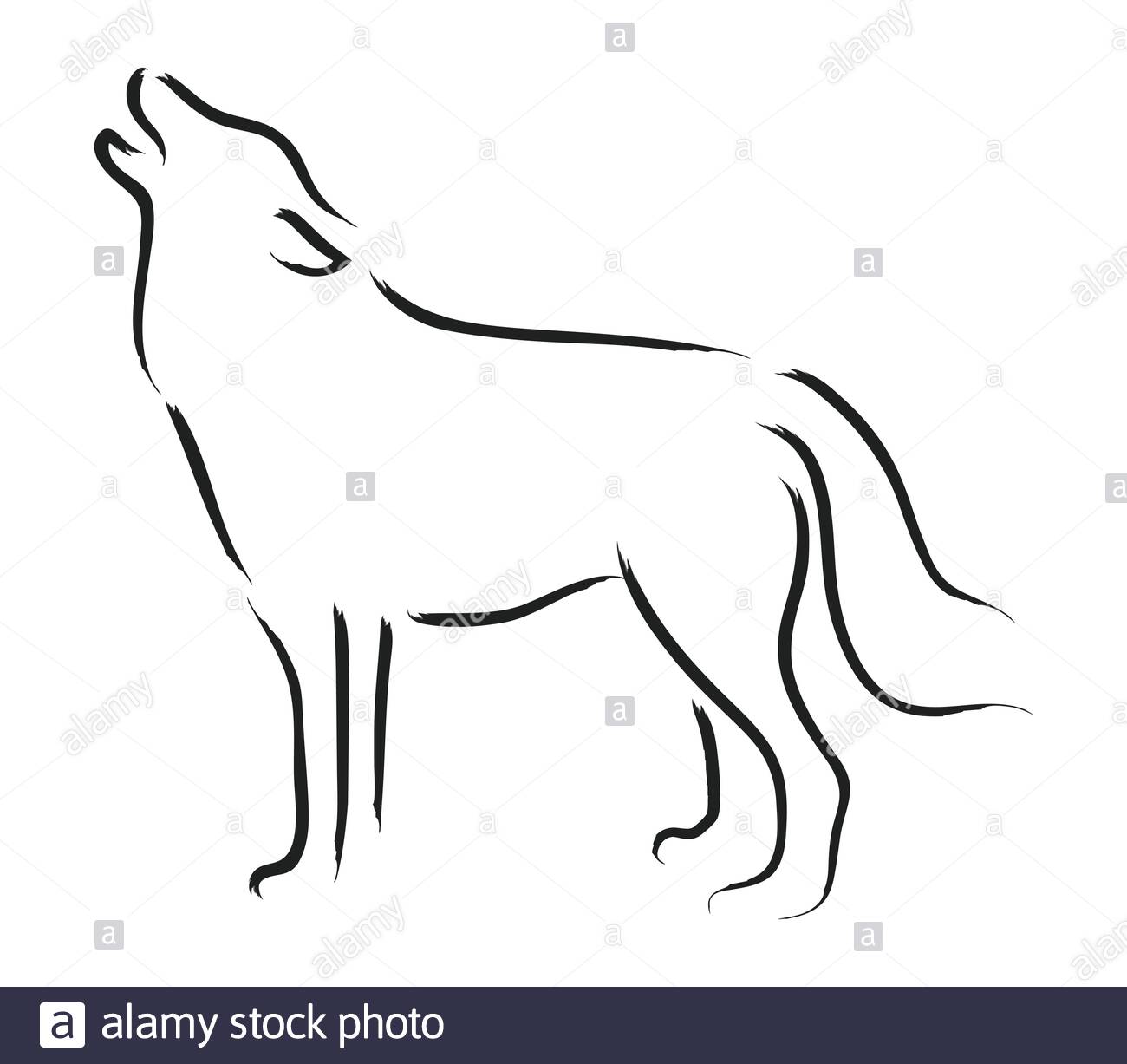 Get Howling Wolves Drawing PNG