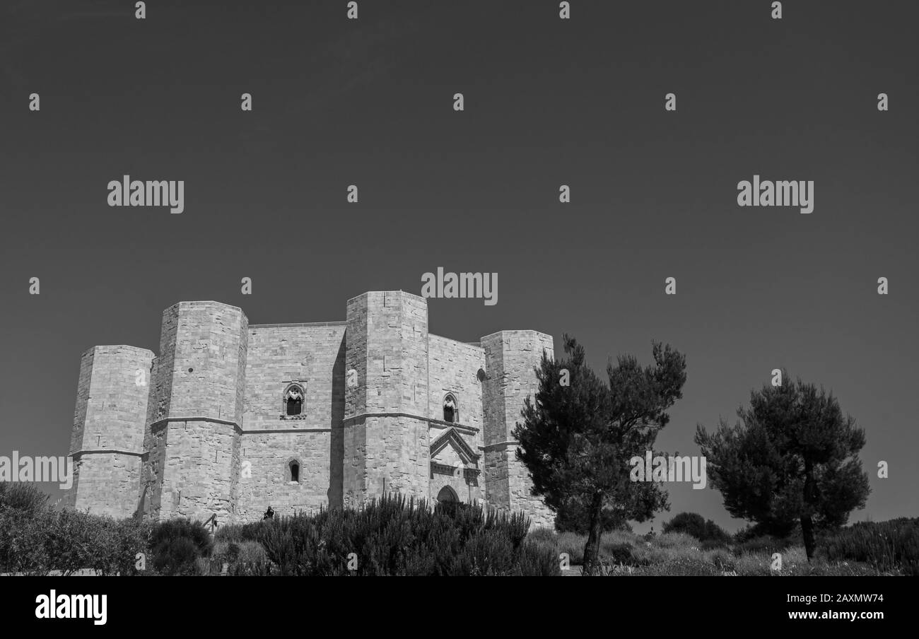 Andria, Puglia, Castel del Monte. Castel del Monte is a thirteenth century fortress built by the Emperor of the Holy Roman Empire Frederick II in the Stock Photo