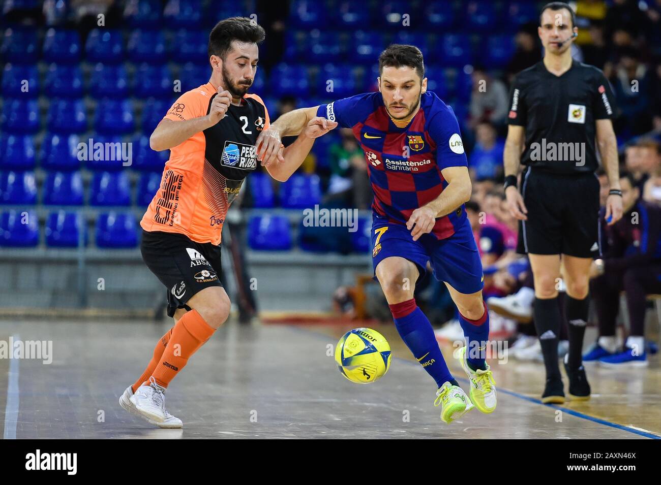 Barcelona, Spain. 12th Feb, 2020. Diego of FC Barcelona in action during  the Futsal Spanish Copa del Rey match played between FC Barcelona Lassa and  Pescados Ruben Burela at Palau Blaugrana on