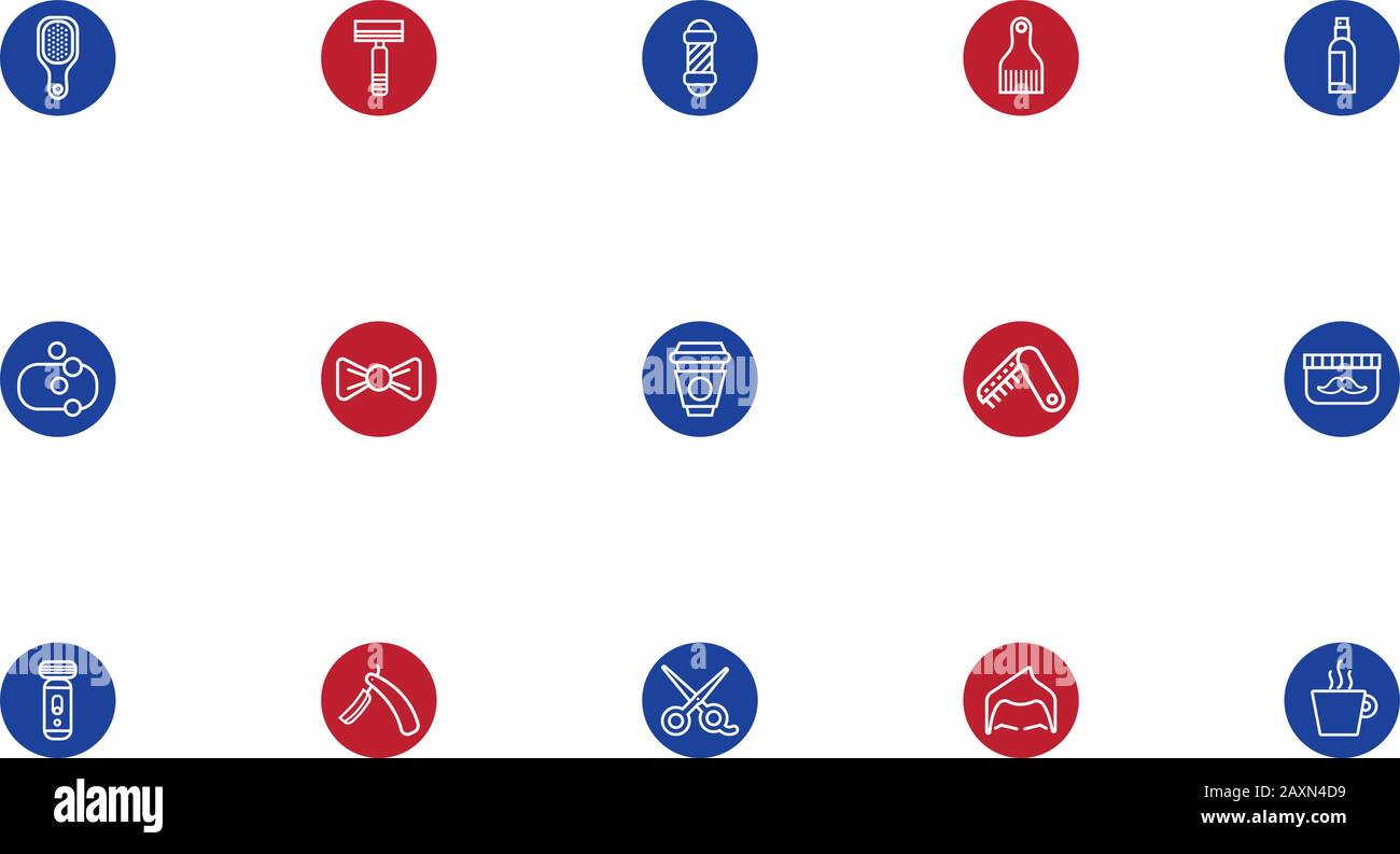 bundle of barber shop set block style icons Stock Vector Image & Art ...