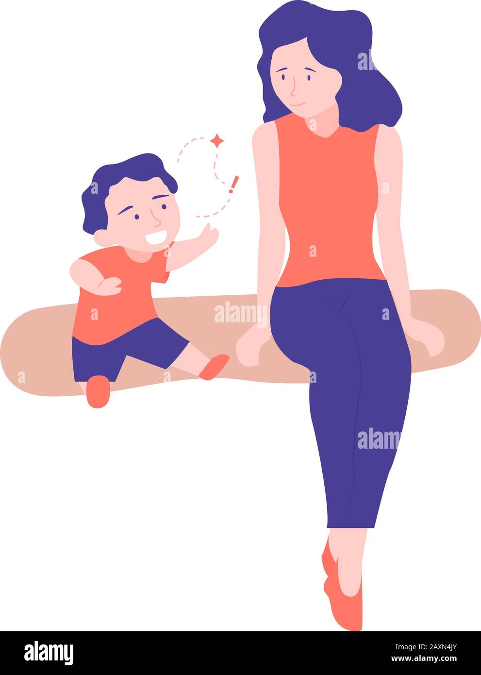 A young mother and her son are talking Stock Vector Image & Art - Alamy