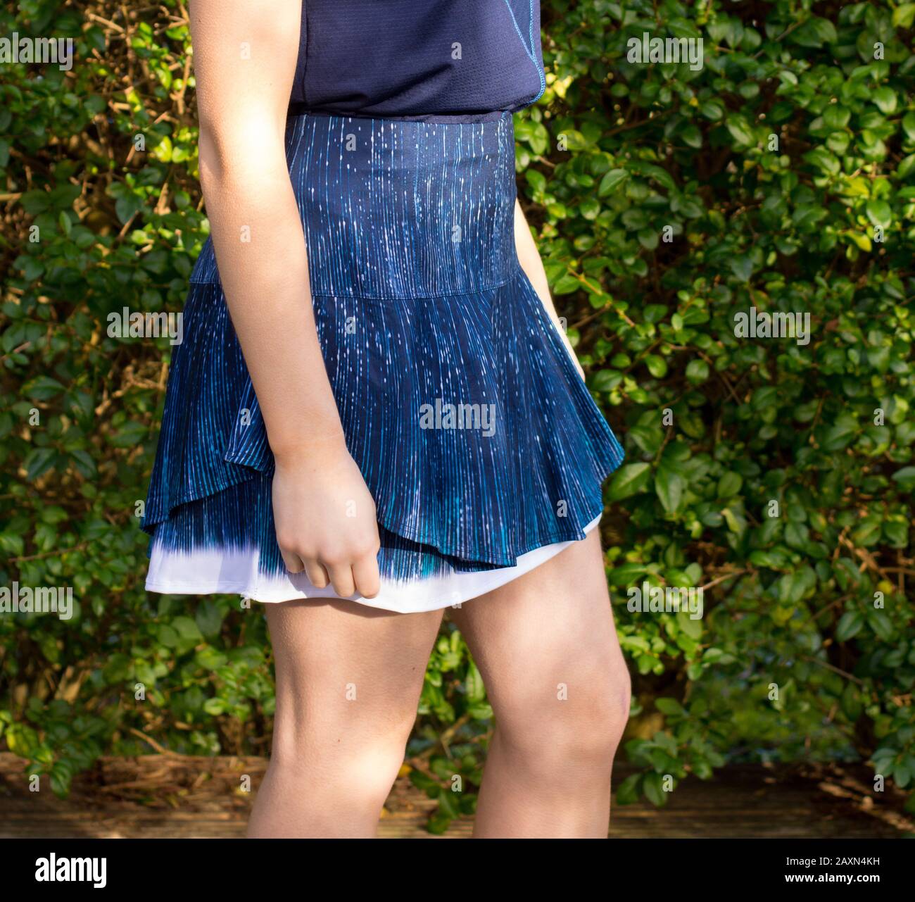 Tennis Clothes, Sport, sportsperson concept, skirt, blue tennis skirt, ladies tennis outfit, playing, play, tournament, concept, fitness, womens, fit, Stock Photo