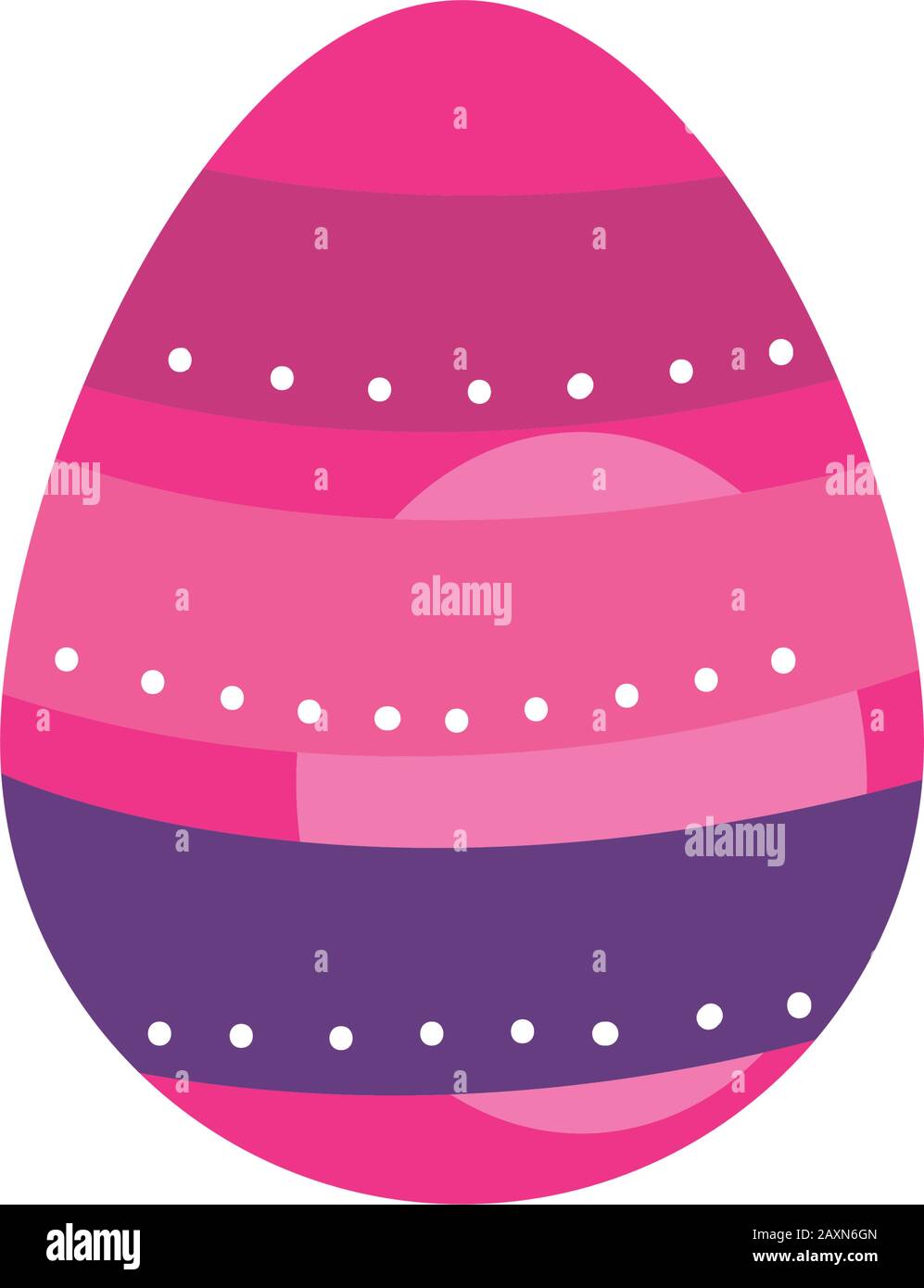 easter egg painted with bars and points flat style Stock Vector