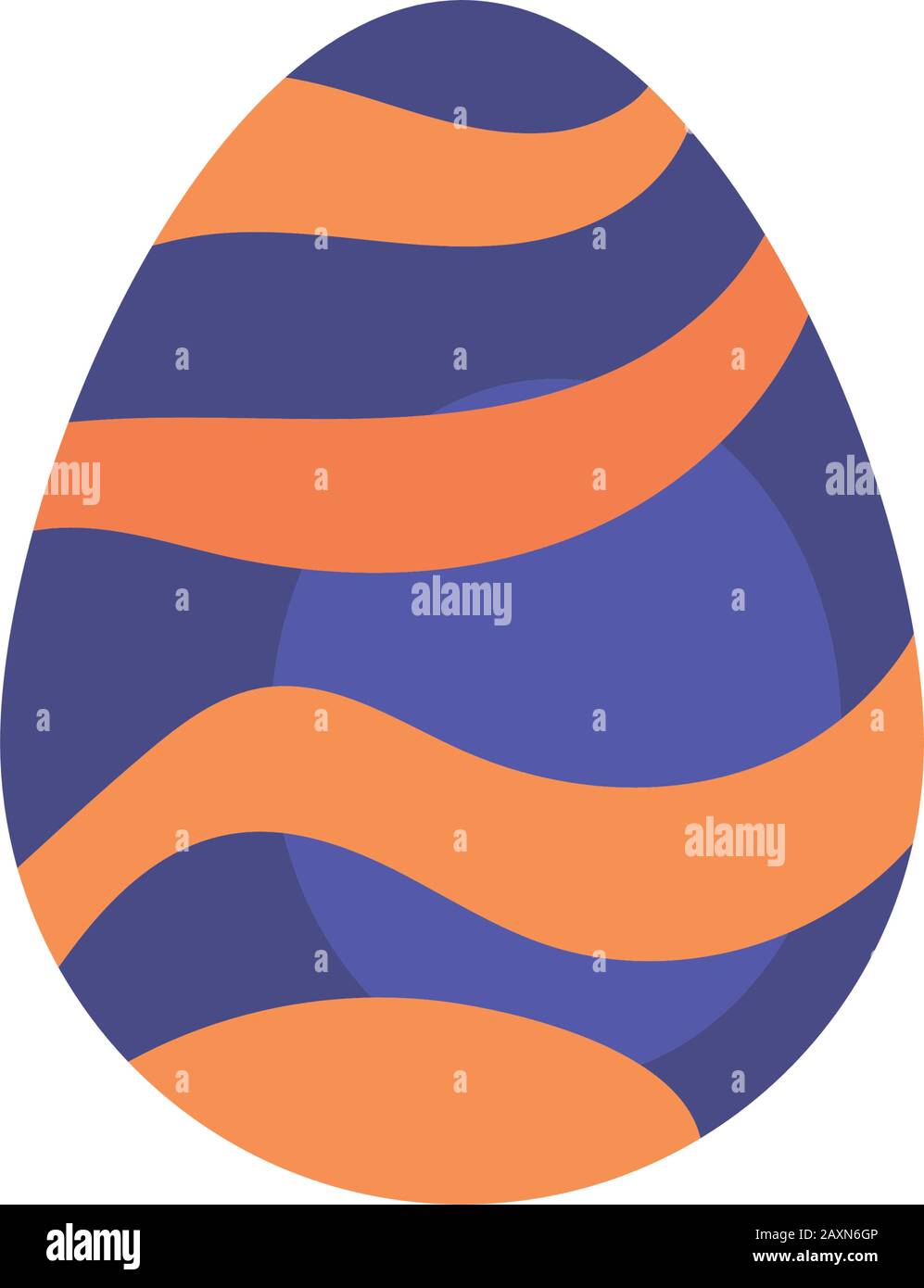 easter egg painted with waves stripes flat style Stock Vector Image ...