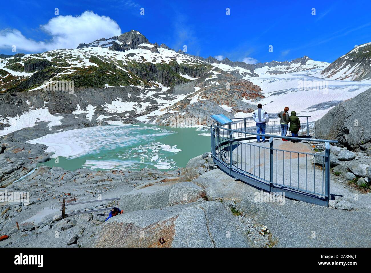 Hôtel Belvédère, glacier du Rhône et route de la Furka peu avant 1938