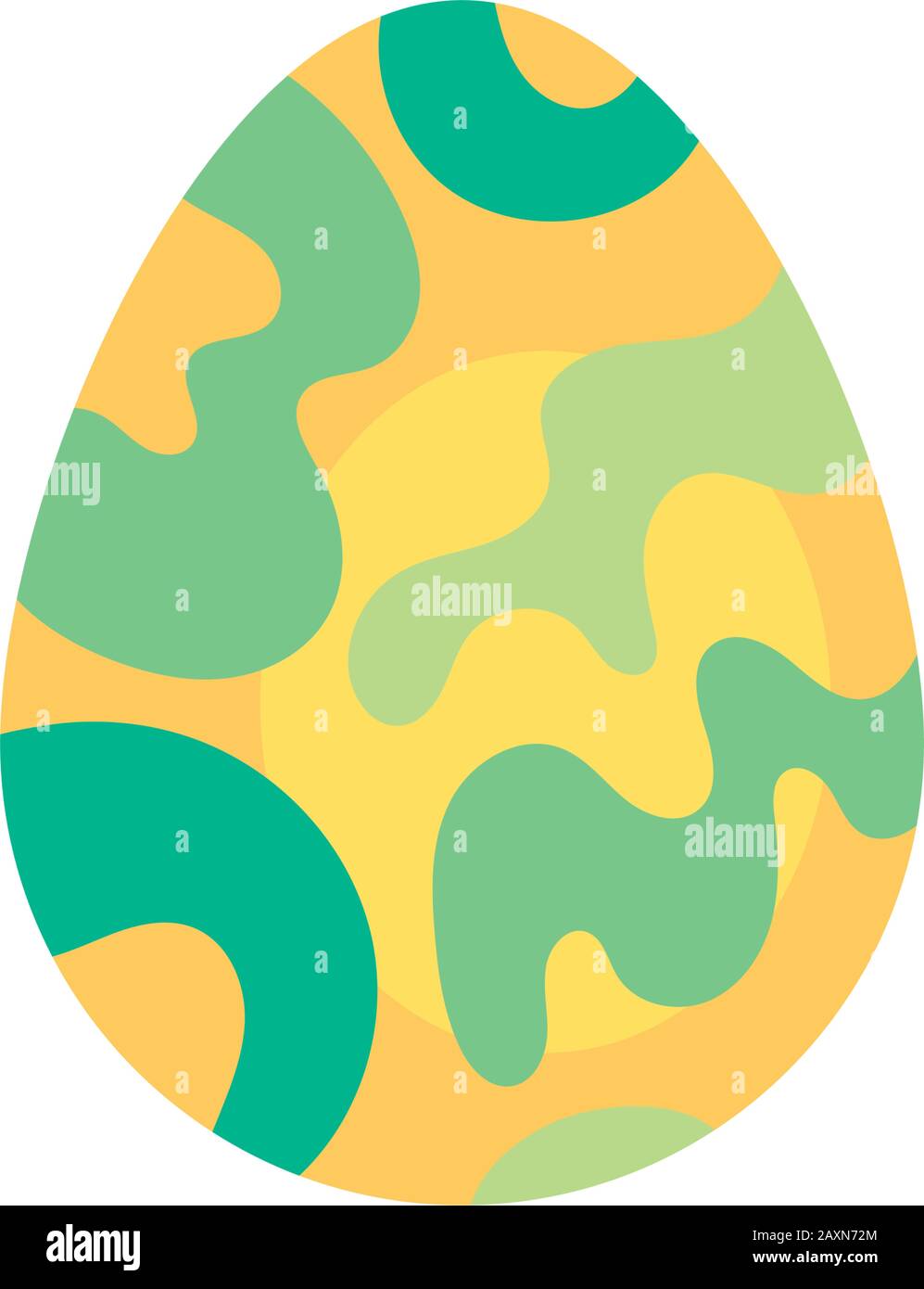 easter egg painted with waves stripes flat style Stock Vector Image ...