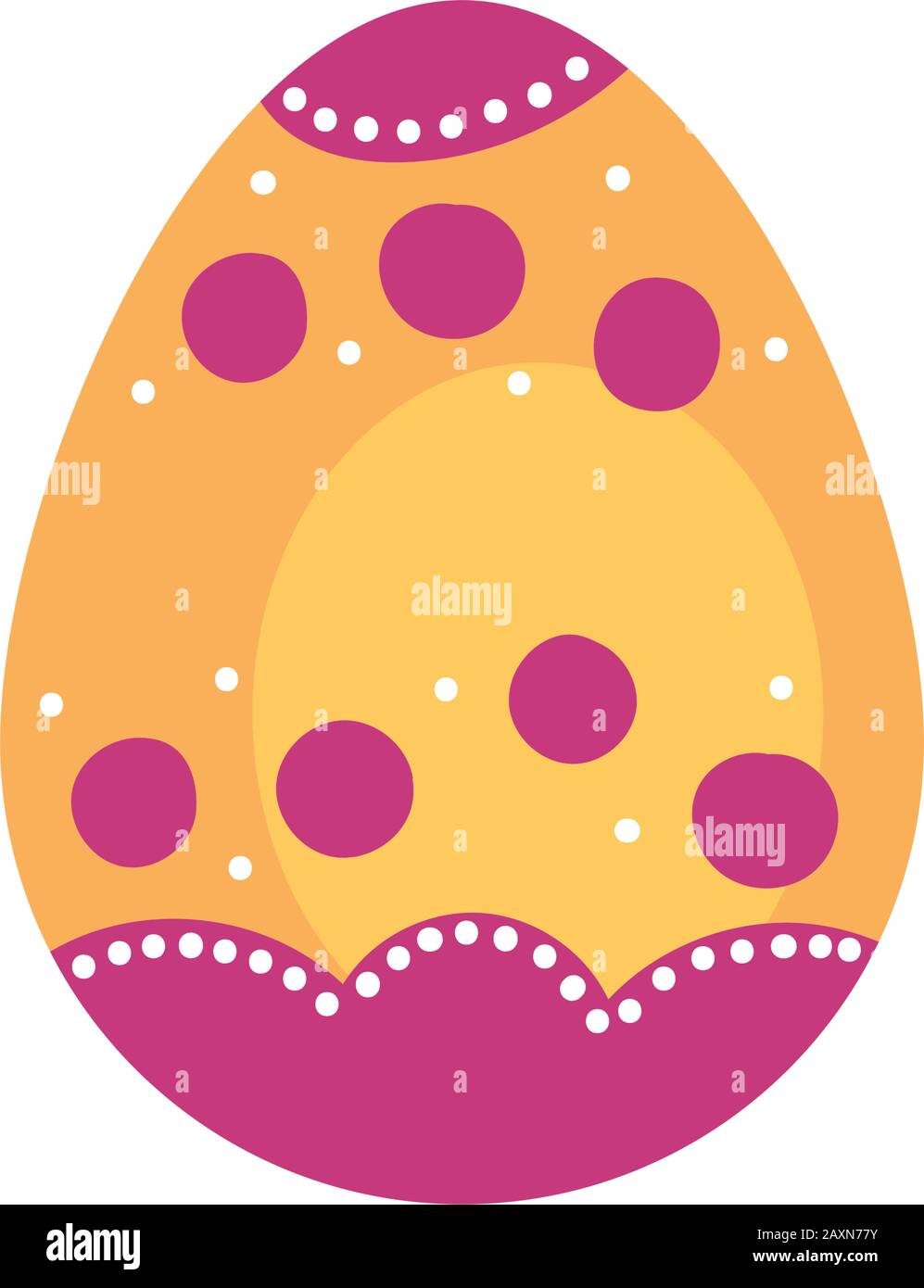 easter egg painted dotted flat style Stock Vector