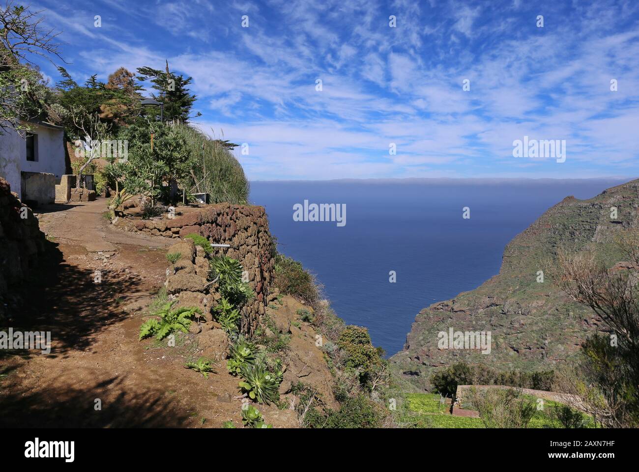 View from the cave village of Chinamada to the sea Stock Photo