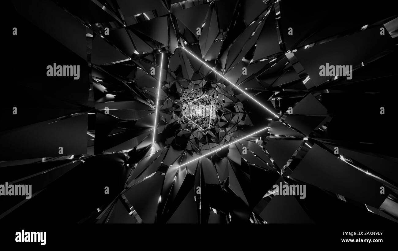 3d illustration background wallpaper with glowing abstract triangle ...