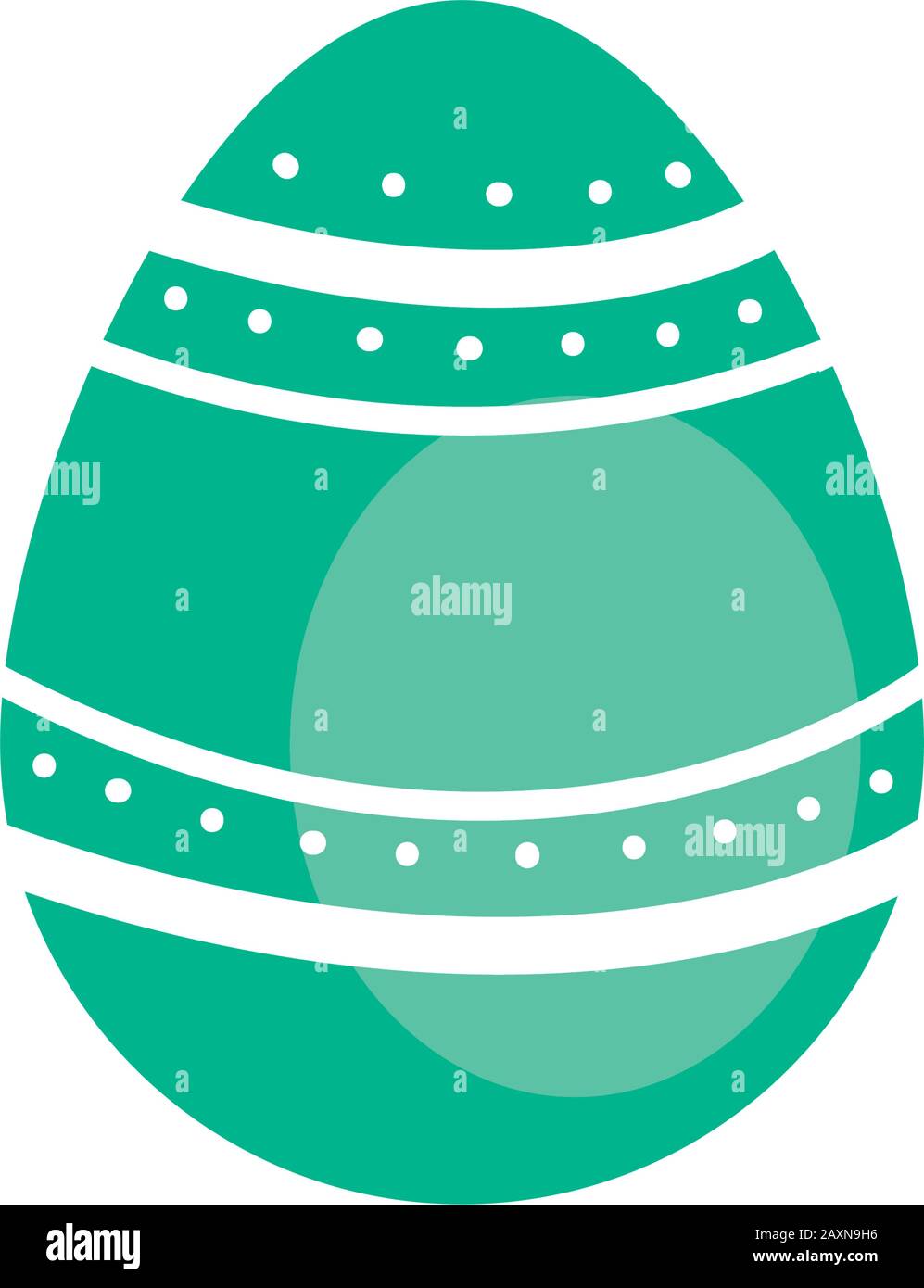 easter egg painted with bars and points flat style Stock Vector