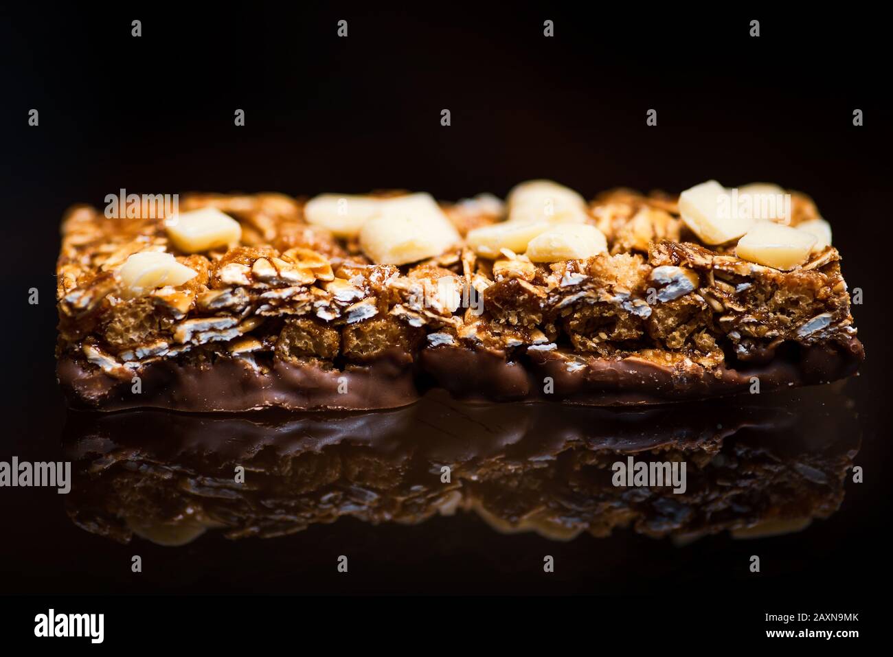 Protein granola bars with nuts on a table closeup Stock Photo