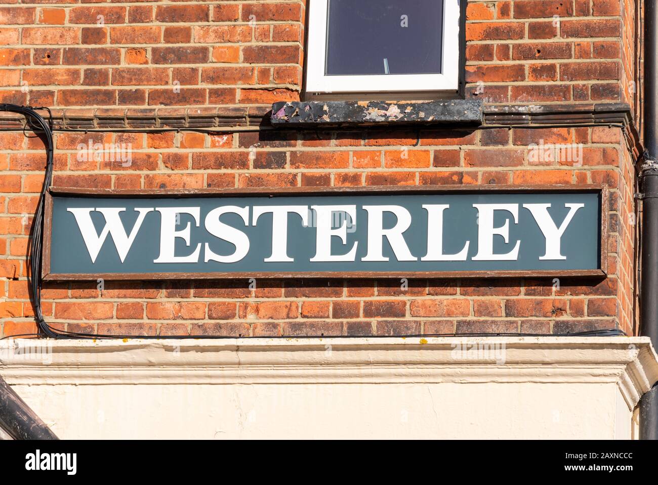 Westerley sign, Christian Care Home, residential care home for the elderly. Old people's home in Westcliff on Sea, Southend, Essex, UK. 1 Winton Ave Stock Photo