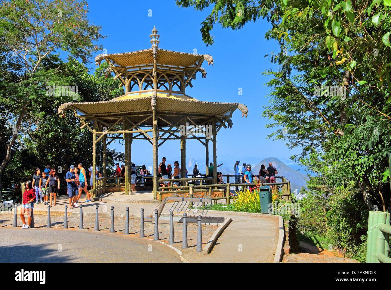 Chinese pavilion with lookout Vista Chinesa in the Tijuca national park, Rio de Janeiro, Brazil Stock Photo