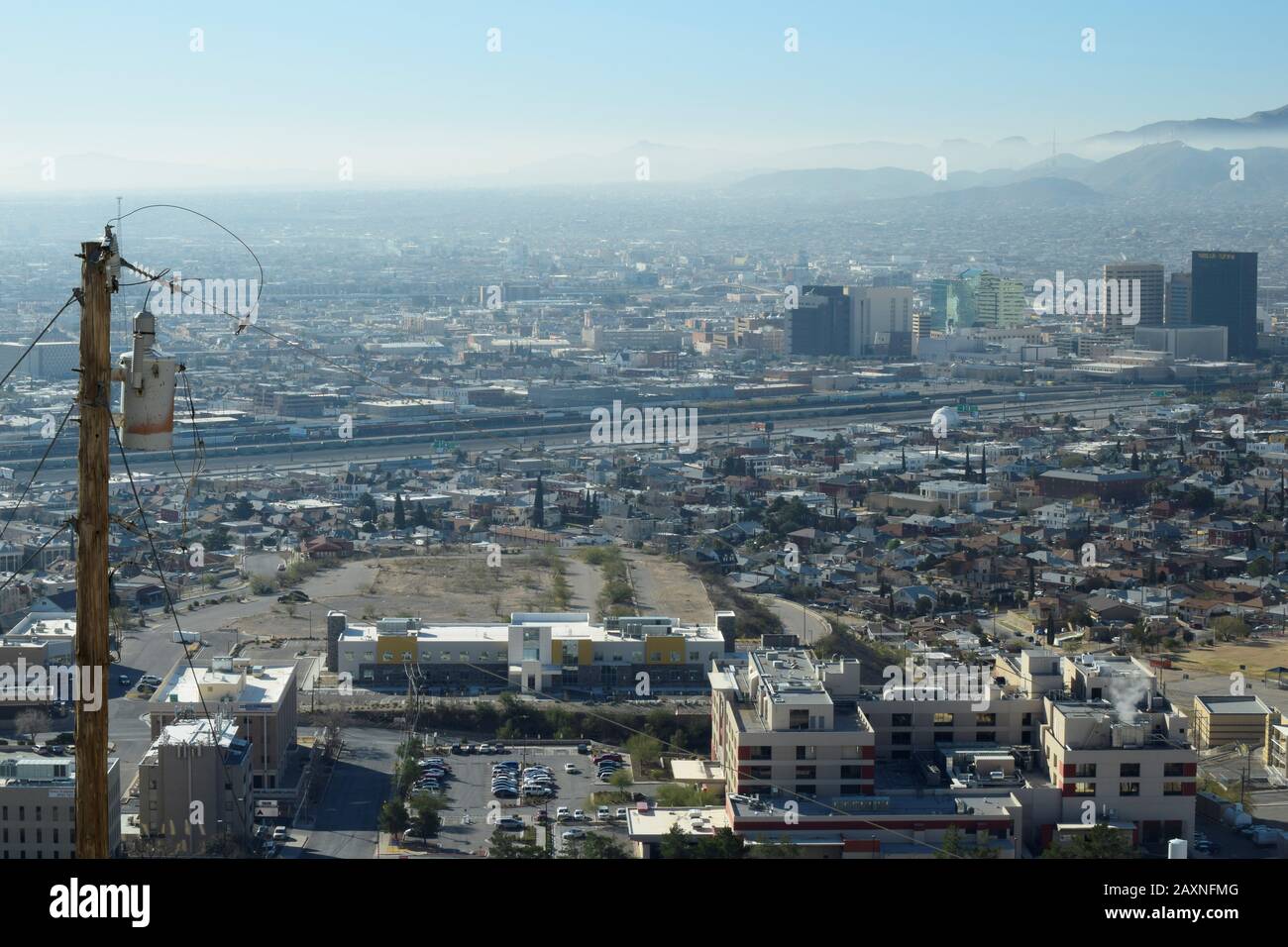 Aerial View Of Downtown El Paso, Texas On Sunny Morning Stock Photo