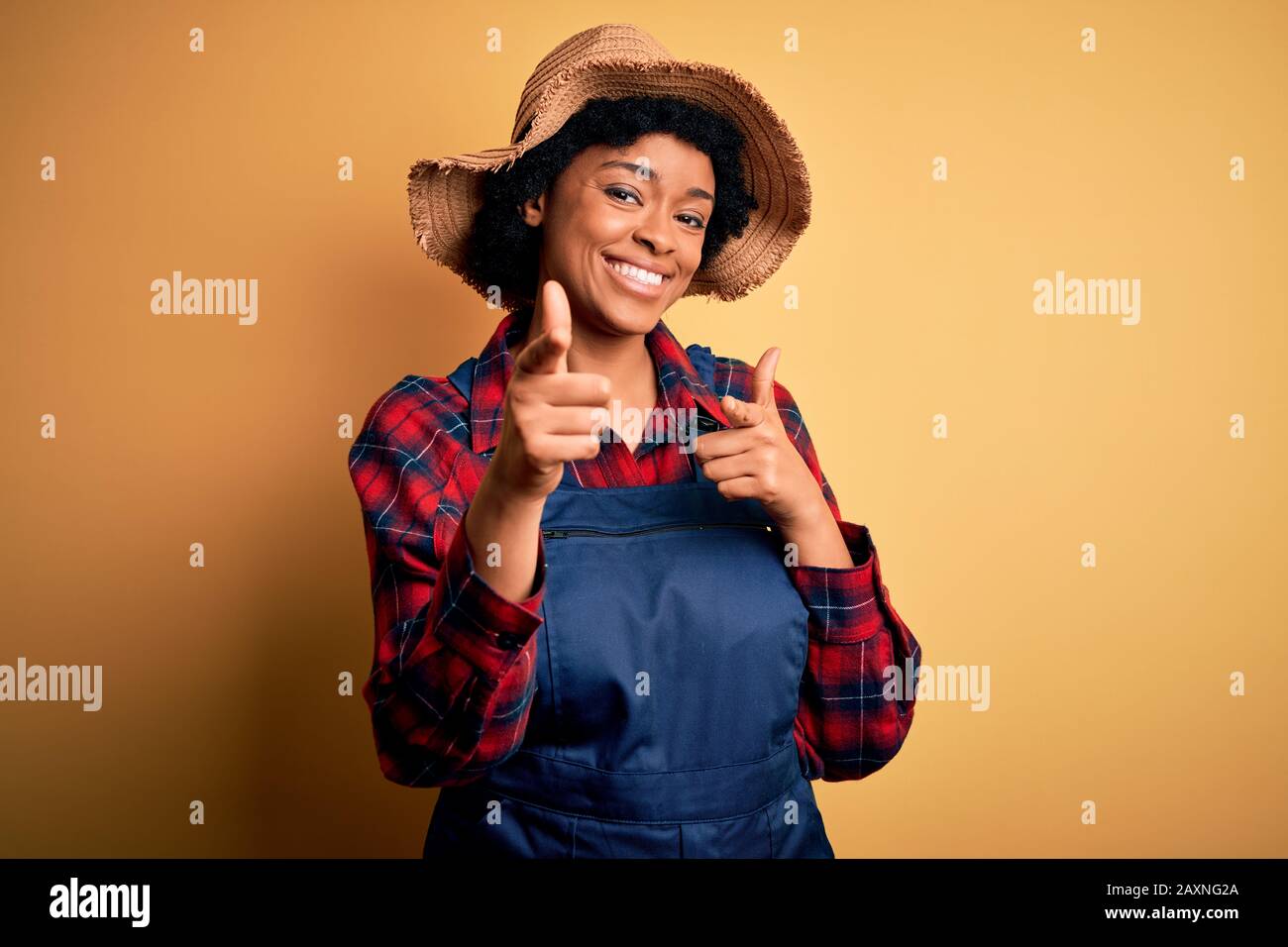 Young African American afro farmer 