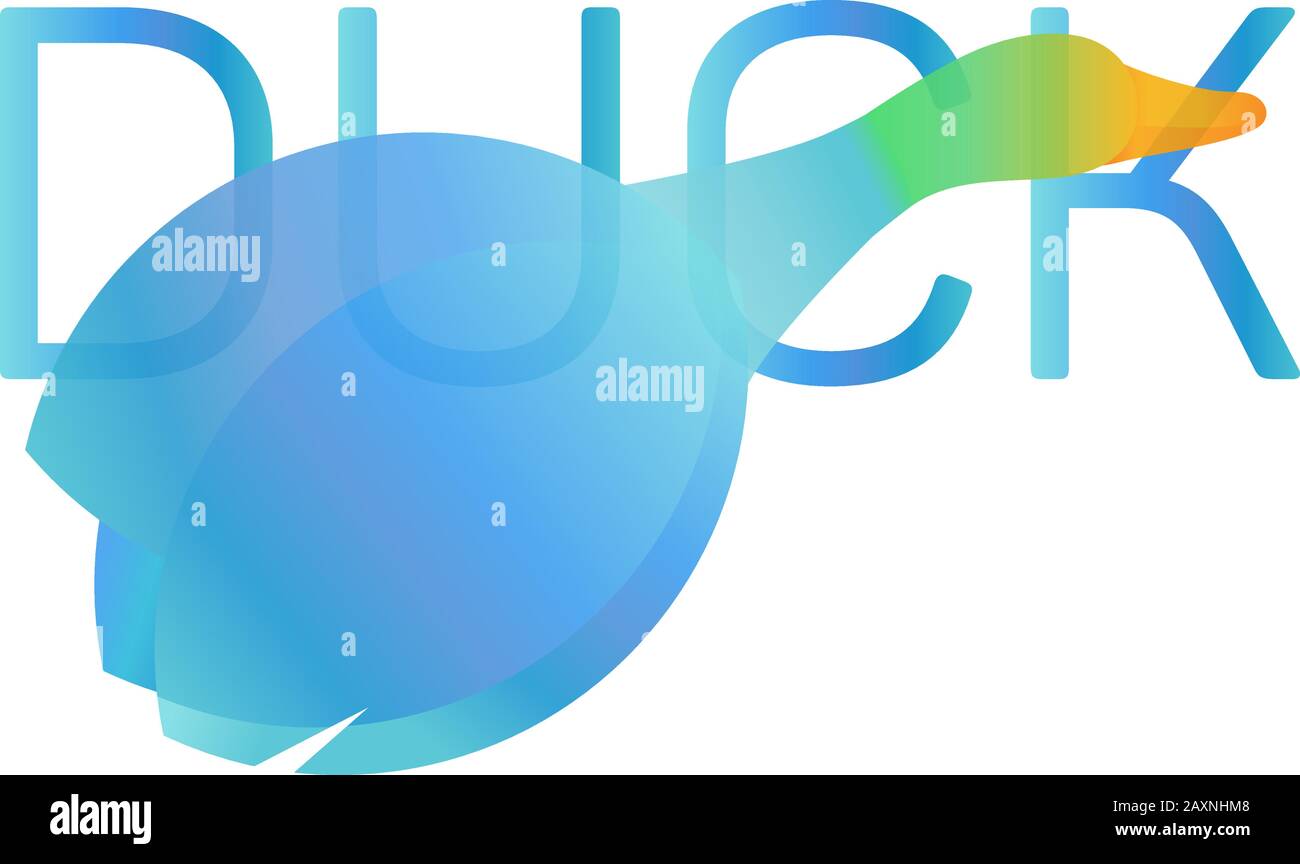 Duck and rosebud. Stock Vector