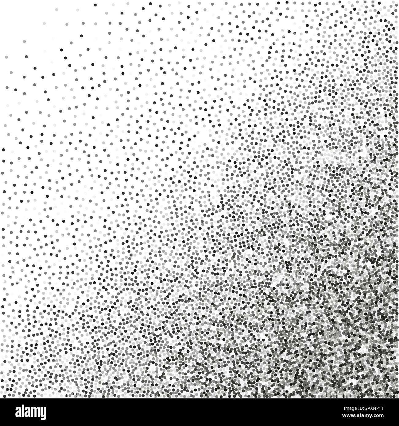 Stipple ink texture. Vector dotted grunge textured background. Dark corner monochrome grayscale soft gradient Stock Vector