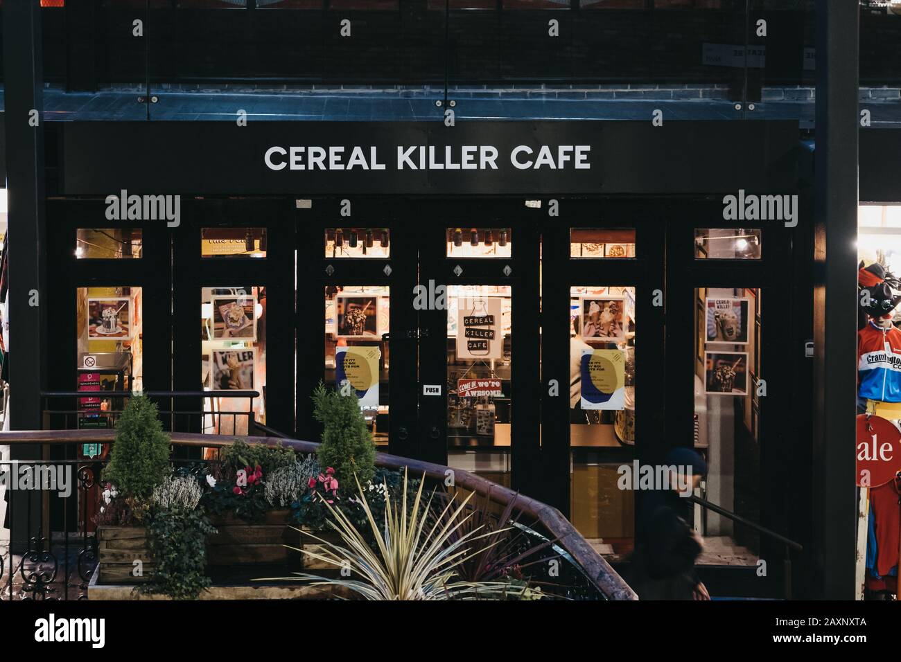 London, UK November 26, 2019 Facade of Cereal Killer cafe in Camden