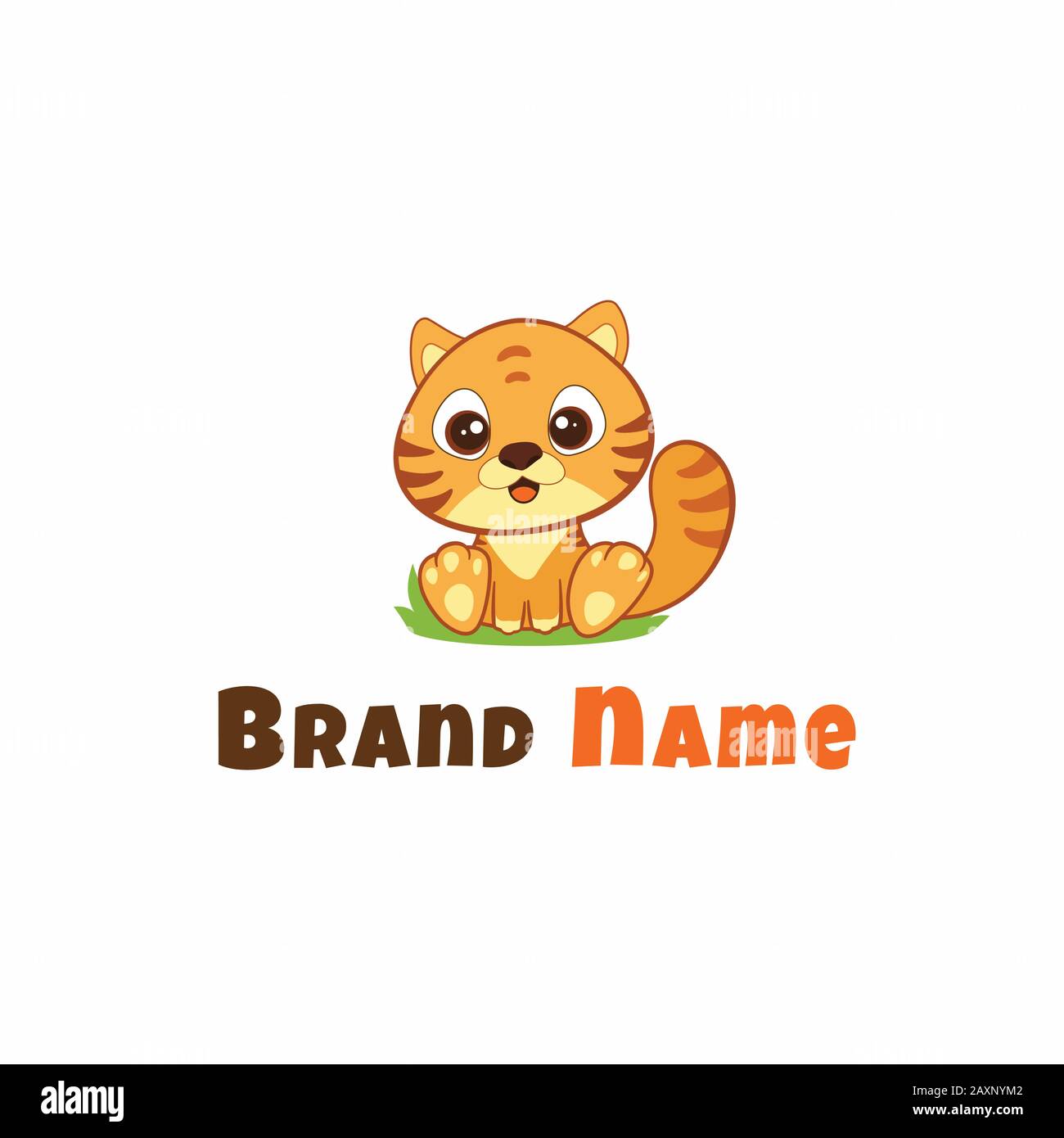 The logo of the little tiger. Stock Vector