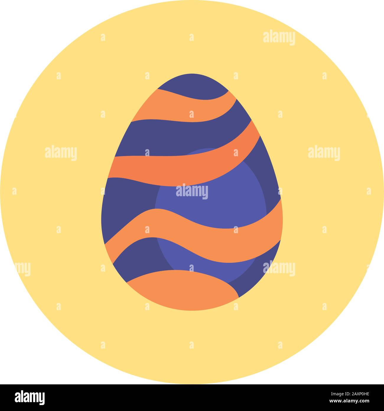 easter egg painted with waves stripes block style Stock Vector Image ...