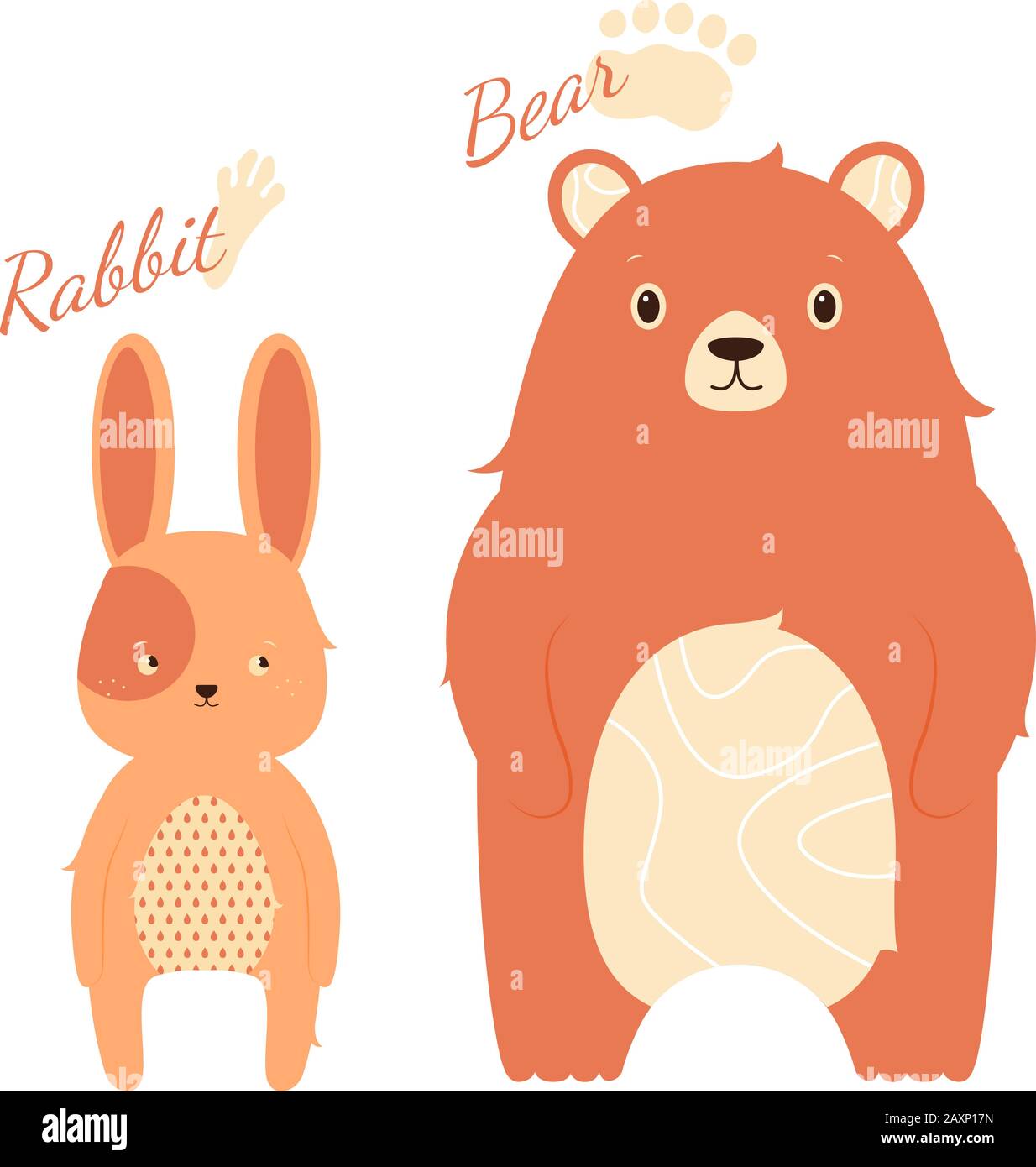 Hare and bear Stock Vector