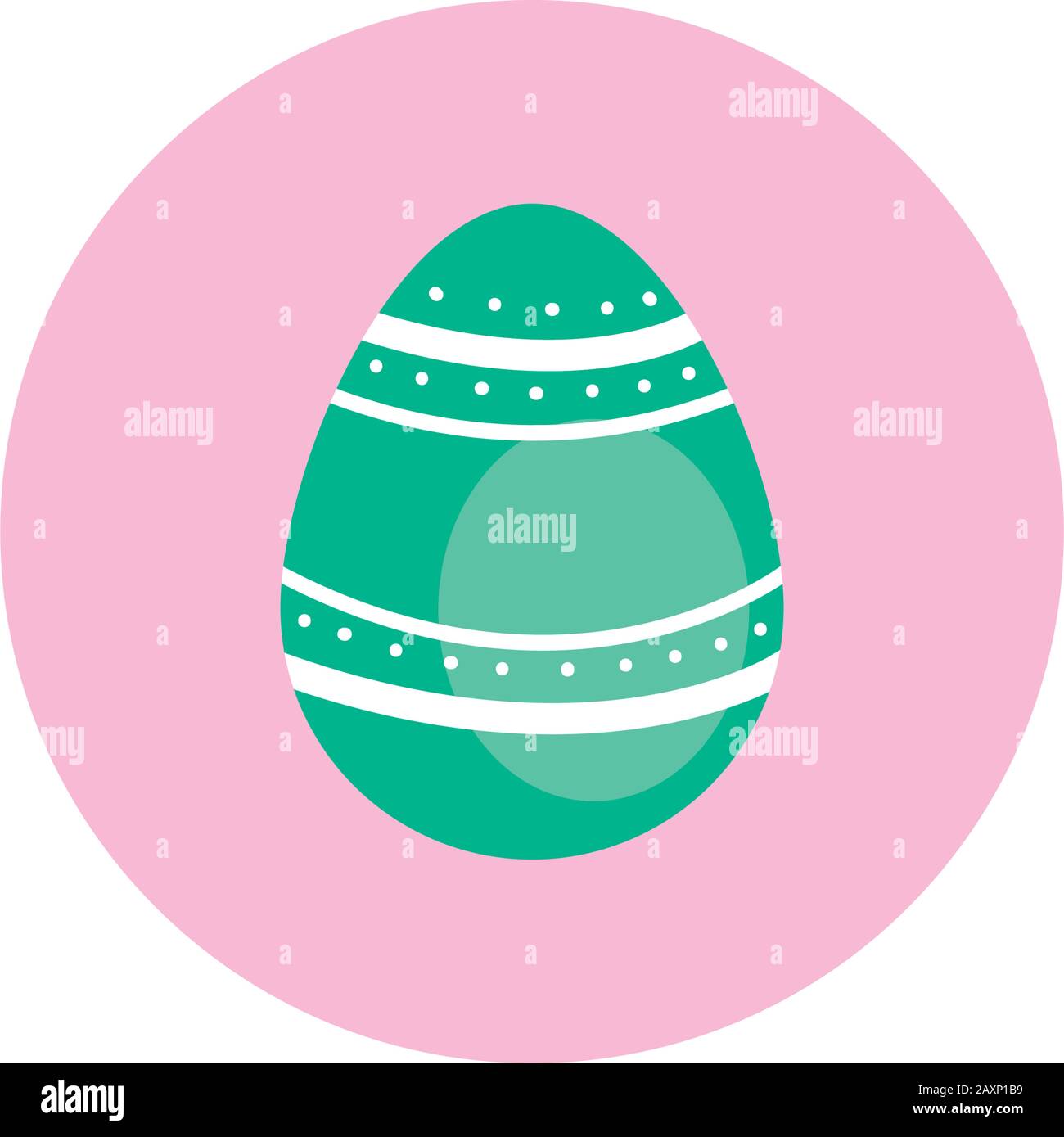 easter egg painted with bars and points block style Stock Vector