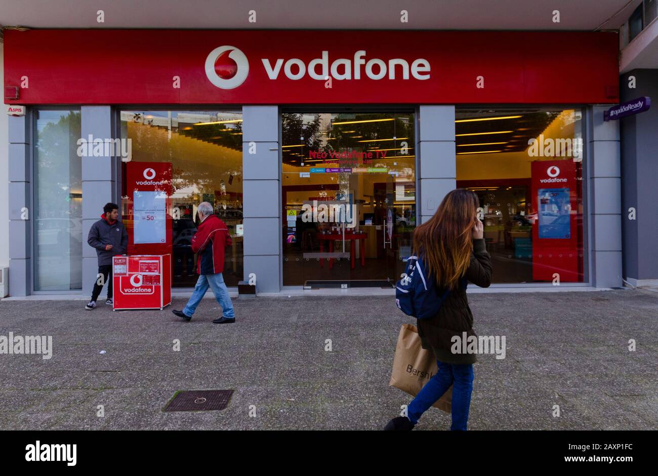 Vodafone shop in Glyfada Athens Greece Stock Photo