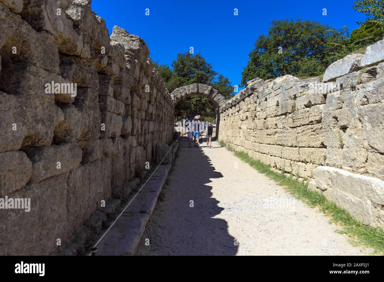 Ancient Greece Olympia. Τhe entrance of the ancient stadium Stock Photo