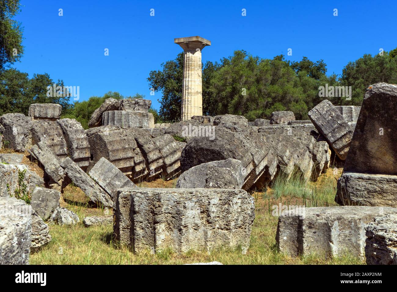 Ancient Greece. Ruins in Olympia Stock Photo