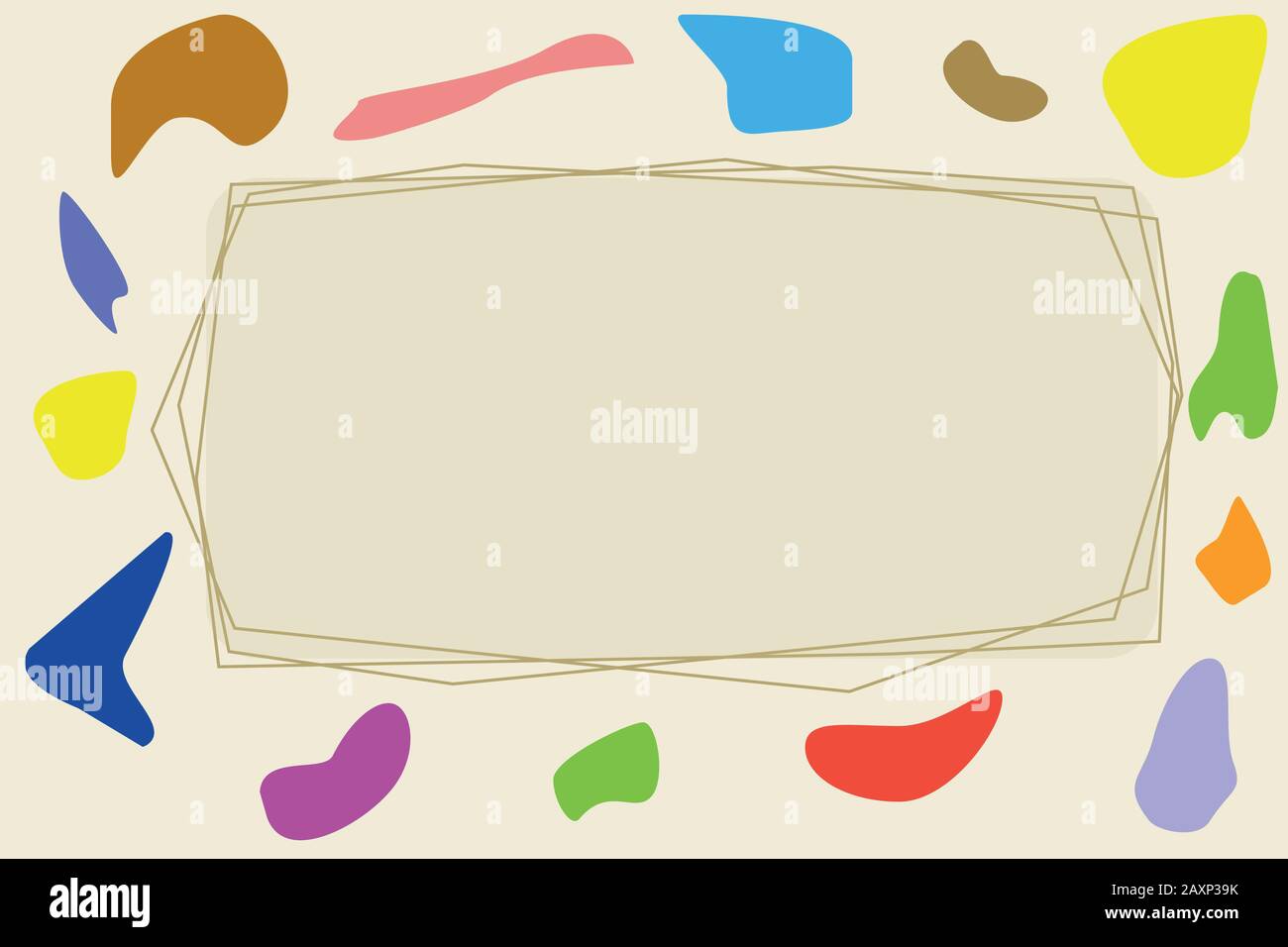 Abstract card with colored shapes and frame Stock Vector Image & Art ...