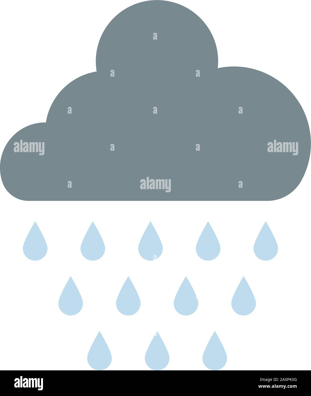 clouds rainy with drops flat style Stock Vector Image & Art - Alamy