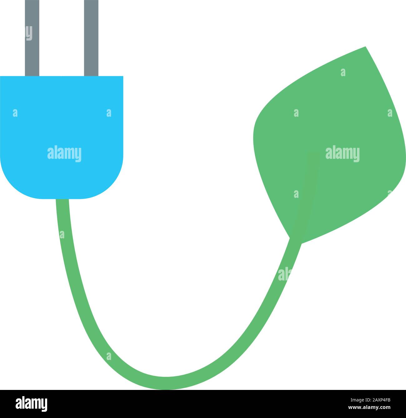 energy connector wire with leaf flat style Stock Vector Image & Art - Alamy