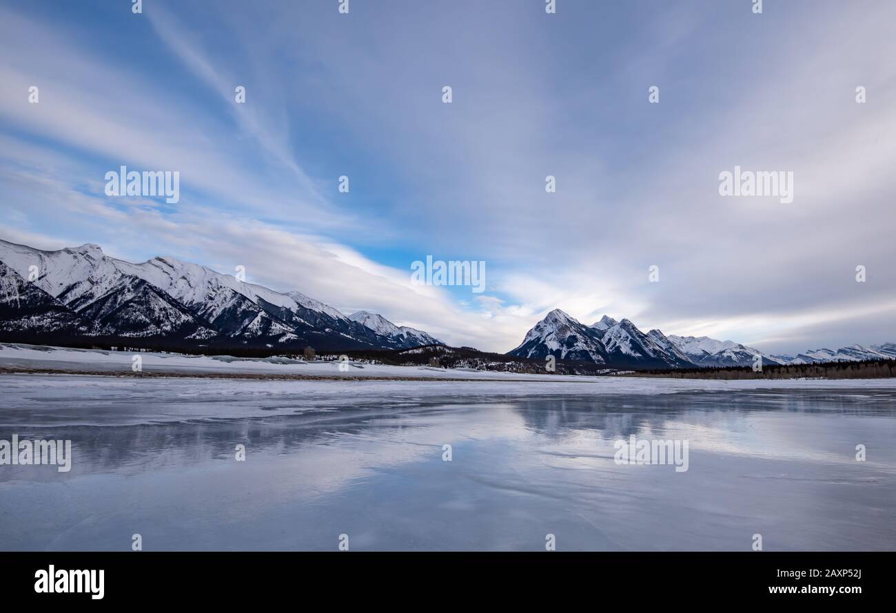 Winter in the Canadian Rockies Stock Photo
