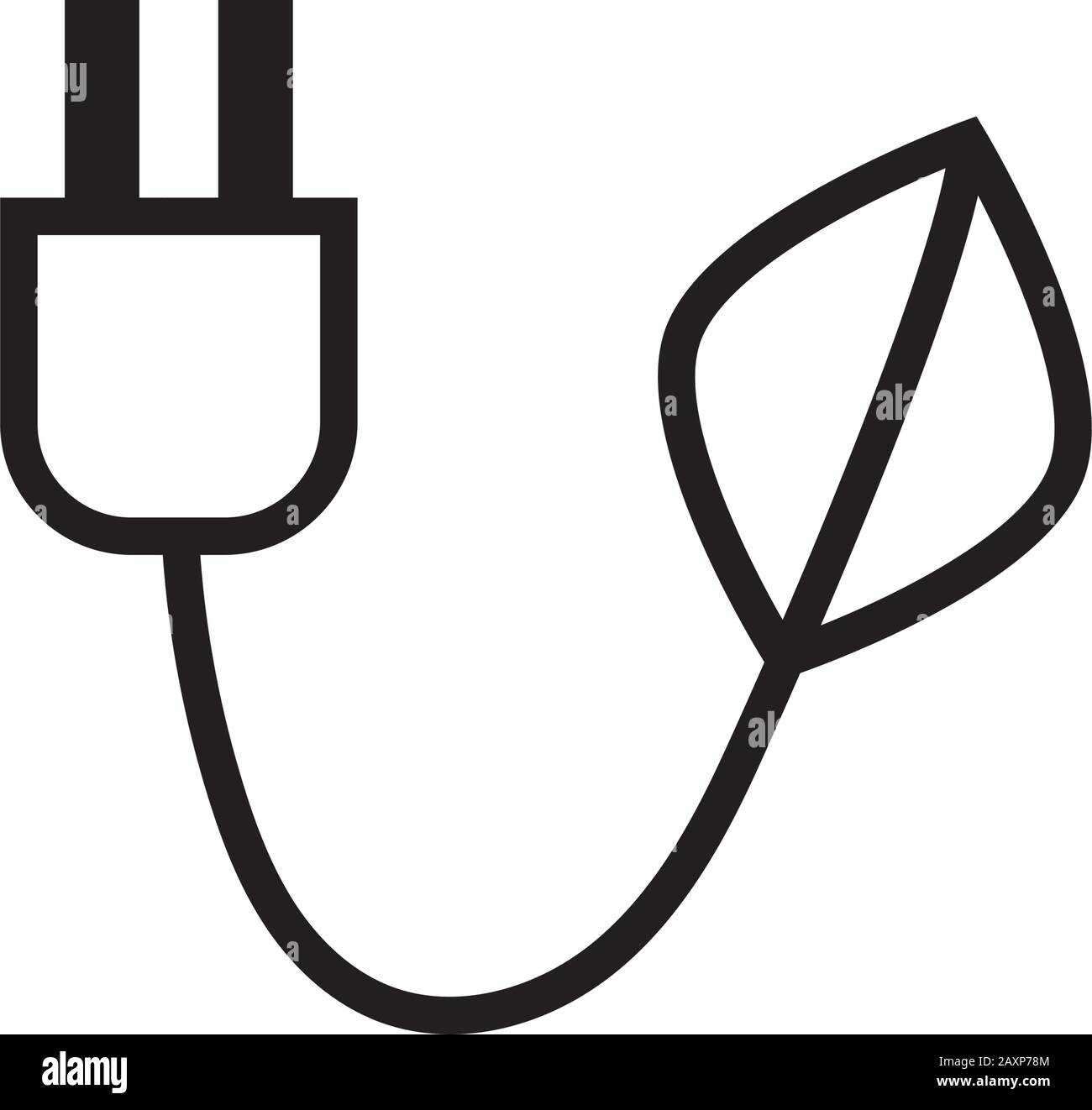 energy connector wire with leaf line style Stock Vector Image & Art - Alamy