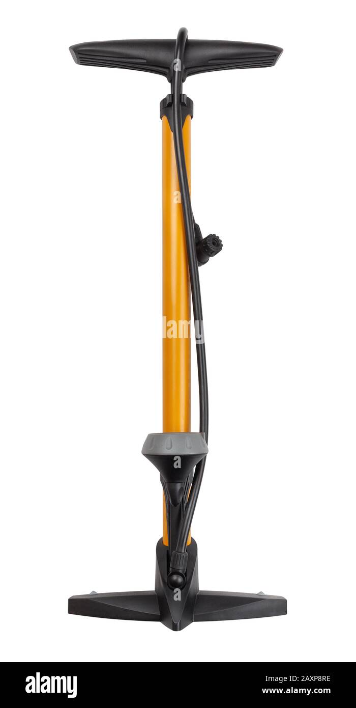 bike floor pump path isolated on white Stock Photo
