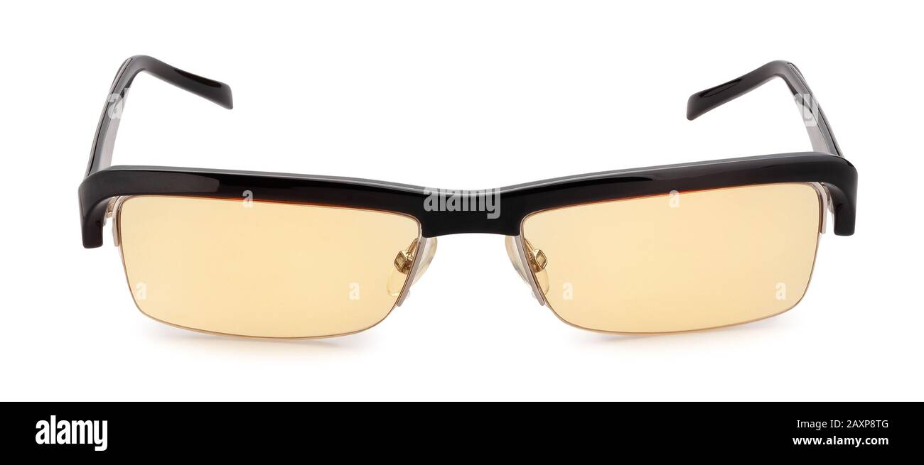 photochromic glasses path isolated on white Stock Photo