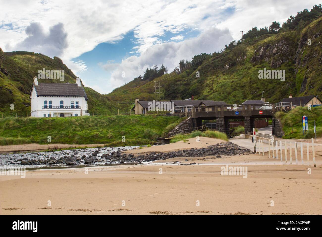 A Private House On Downhill Beach And The Small Railway Bridge In 